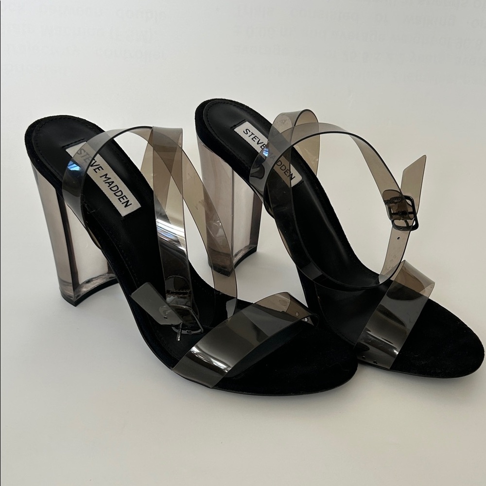 Steve Madden Transparent and Black Heels